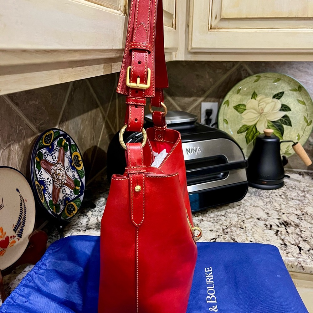 Dooney & Bourke Red Florentine Lily Bucket - Picture 6 of 8